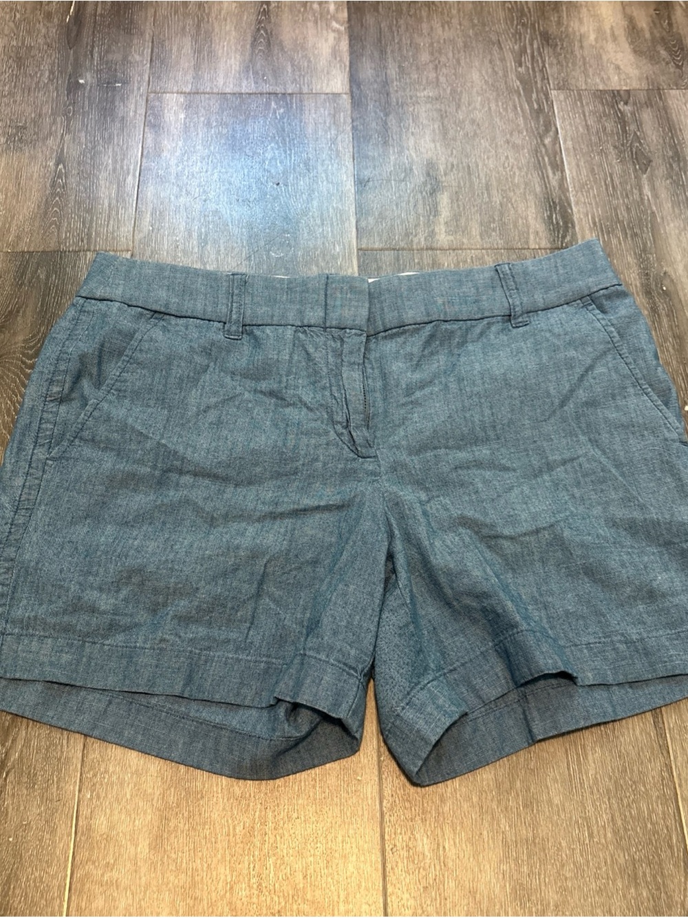 J. Crew Women's Denim-Style Chambray Shorts in Slate Blue